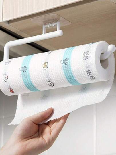 1pc Kitchen Roll Holder, Towel Rack, Bathroom Roll Holder, Kitchen Wall Mounted Rag Rack, Bathroom Towel Rack