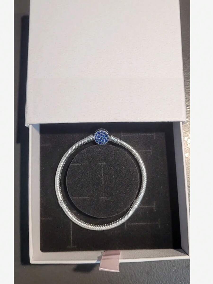 1 pièce de luxe légère Bracelet breloque de bracelet os de serpent ciel étoilé étincelant saphir boucle. Modèle 1:1 parfait, cadeau de la Saint-Valentin idéal pour les femmes, maman, mère, Fête des Mères