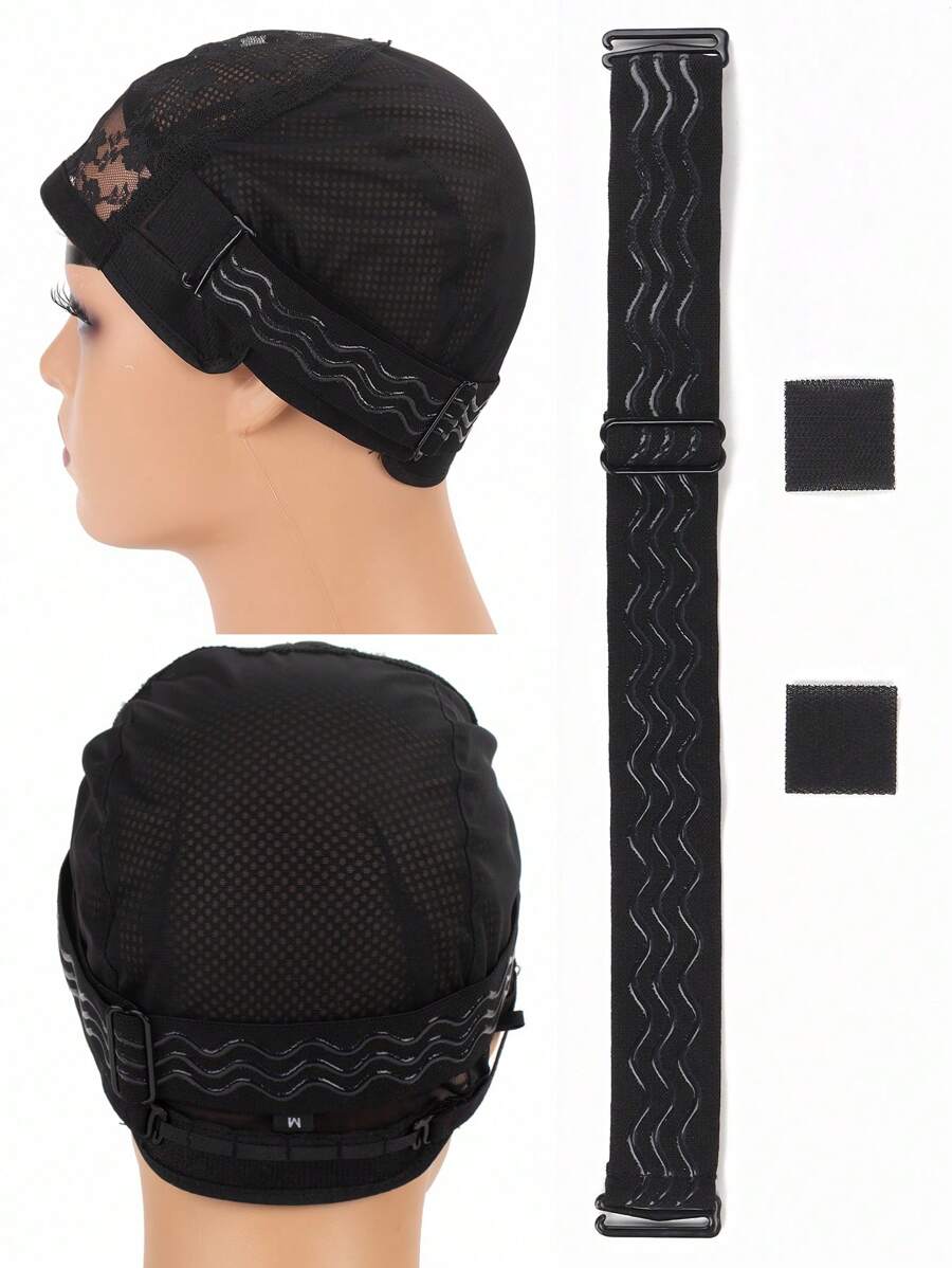 1pc Adjustable Wig Band With Hook Detachable Hair Elastic Band For Making Wig Glueless 3Cm Wig Adjustable Strap Wig Accessories