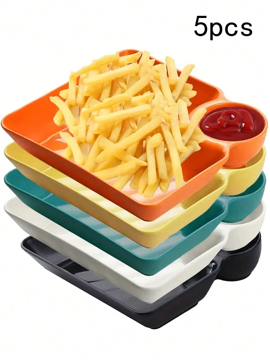 Juego de 4/5 platos de plástico para salsa de inmersión para raviolis, cocina, regalo de Navidad