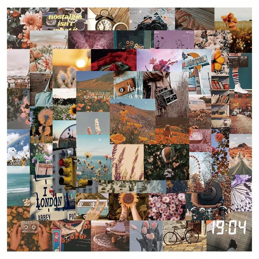 50pcs Scenery Ins Stickers, Graffiti Cartoon Cute Vinyl Waterproof Stickers, Suitable For Water Bottles, Laptops, Phones, Skateboards, Guitars, Luggage, Clipboards, Hard Hats, Decor For Children, Teenagers And Adults Party Supplies, Scrapbooking And Gifting,Skateboard,Scrapbooking,Bible Study Supplies,Brown Sticker,Keyboard Stickers,Journaling