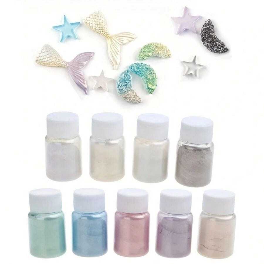 9 Couleurs Pigment En Poudre De Mica Teinture De Résine Époxy Pigments En Poudre Naturels Pour Pigments Adhésifs Diy Bains Teintures