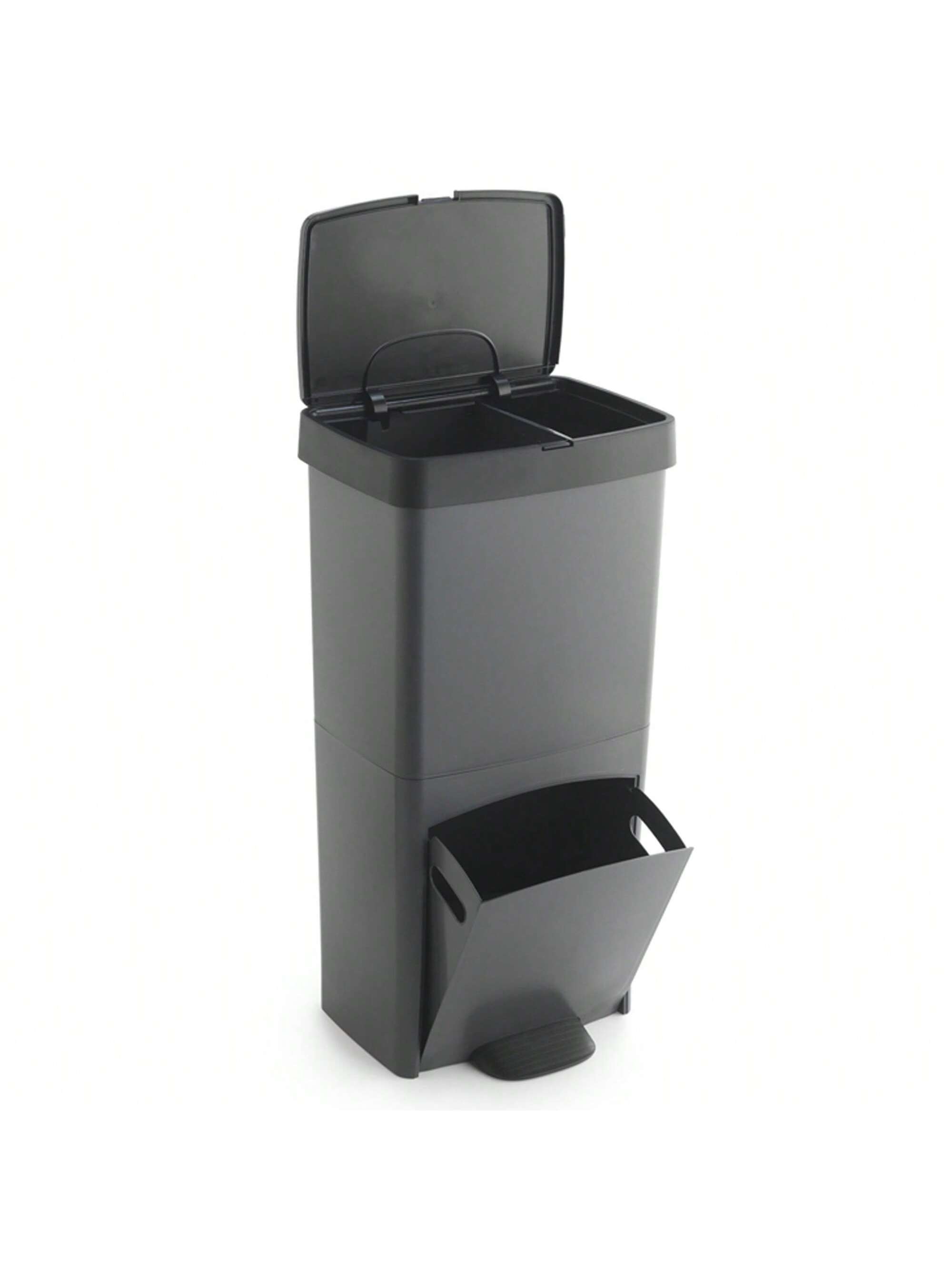 SP Berner Cubo de basura o reciclaje de 70 L, VERTICAL, con 2 compartimentos, contenedor de residuos de 76 cm, fácil de gestionar, para cocina, baño, hogar, proveedores del hogar
