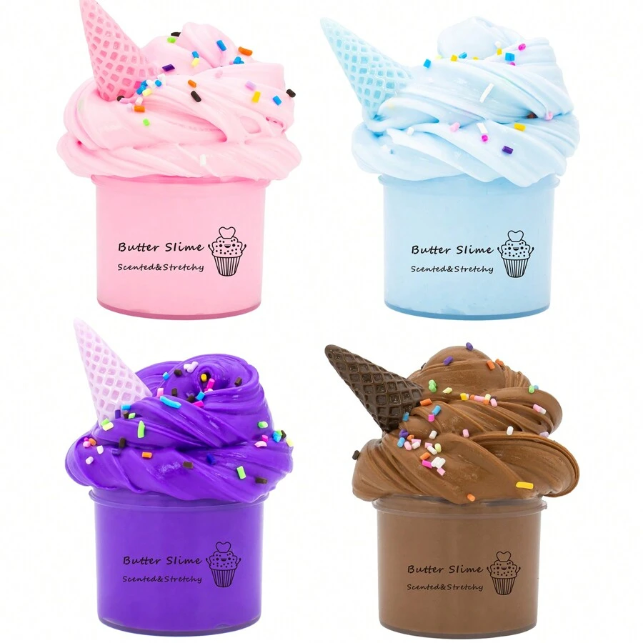 70ML Scented Butter Slime,Stretchy And Non-Sticky,Ice Cream Cones Accessories,Birthday, Holiday, Easter Day Party Gifts,DIY Stress Relief Toys,Slime,Slime Kit,Butter Slime