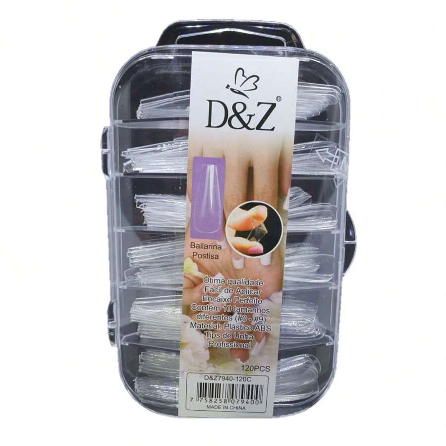 Caixa 120 Unhas Postiças Realista D&z Bailarina Nails Art Dz Festa Junina