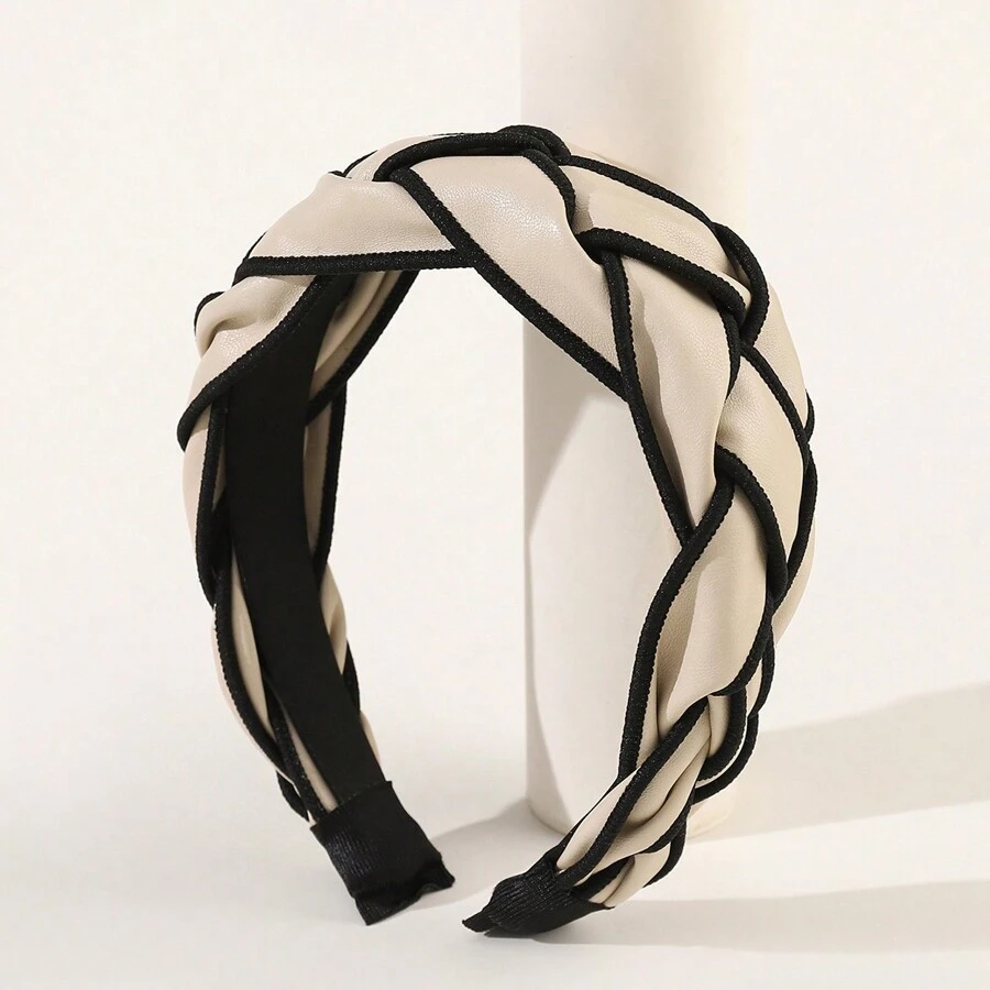 Boho 1pc Faux Leather Braided Hairband,Hairband,Hair Hoop,Hair Accessories Headbands