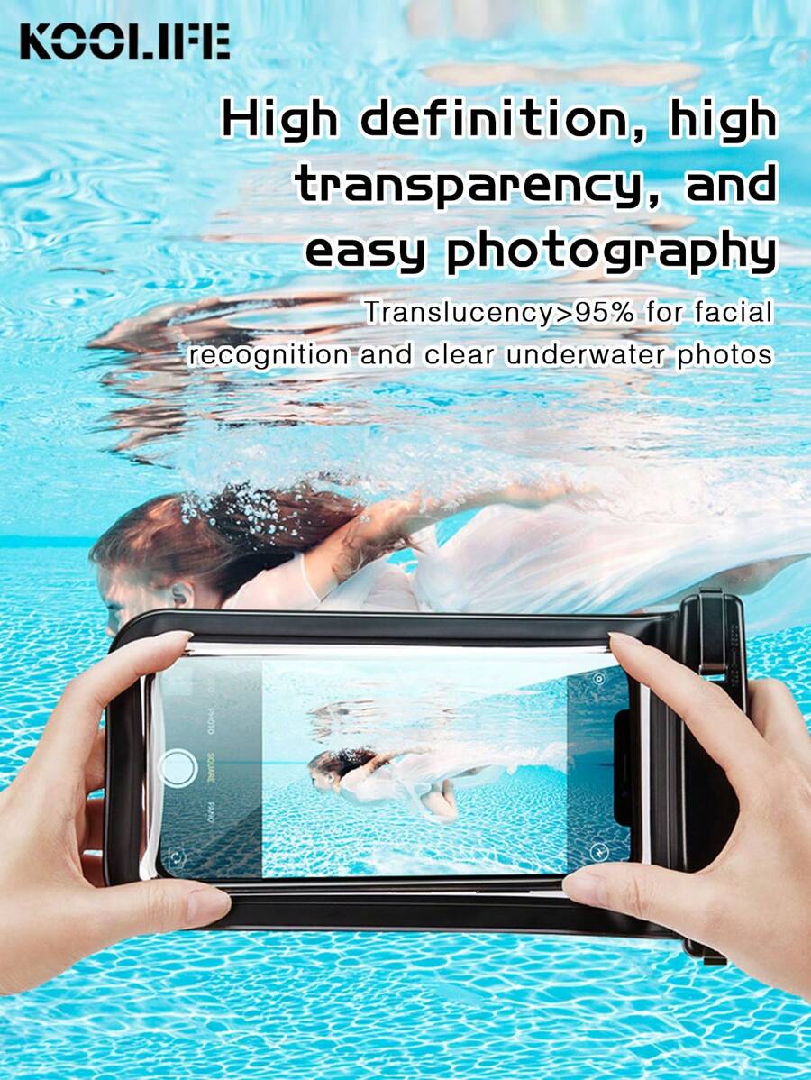 Custodia impermeabile per telefono con schermo touch sensitivo, tracolla e design ad airbag, adatta per vari telefoni, ideale per nuoto, deriva, surf, nero per vacanze estive, immersioni, nuoto, custodia per telefono da spiaggia