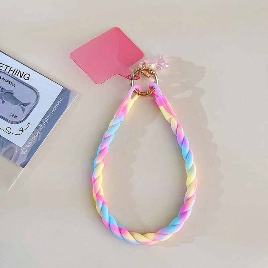 Macaron Color Lanyard Card Phone Lanyard Wind Night Light Mobile Phone Chain Wrist Rope Gifts For Mother, Family, Friends, Birthday, Holiday Phone Charm