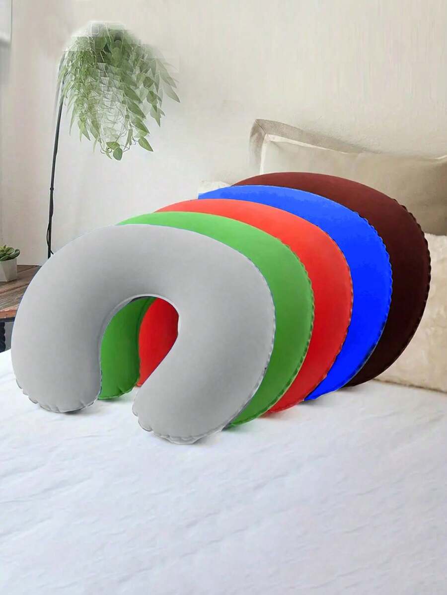 1pc Reis Opblaasbaar Kussen Auto Vliegtuig Nek Kussen U-vormig Opblaasbaar Kussen Pvc Vlokken Reiskussen, Reisbenodigdheden, Reiskussen, Reiskussens Voor Vliegtuigen Reis Rustbenodigdheden Reisartikelen Slaaphulp Vakantie Accessoires Vakantie Comfortabele Slaapzakken Voor Reizen Kamperen Kantoor Accessoires Reis Vliegtuig