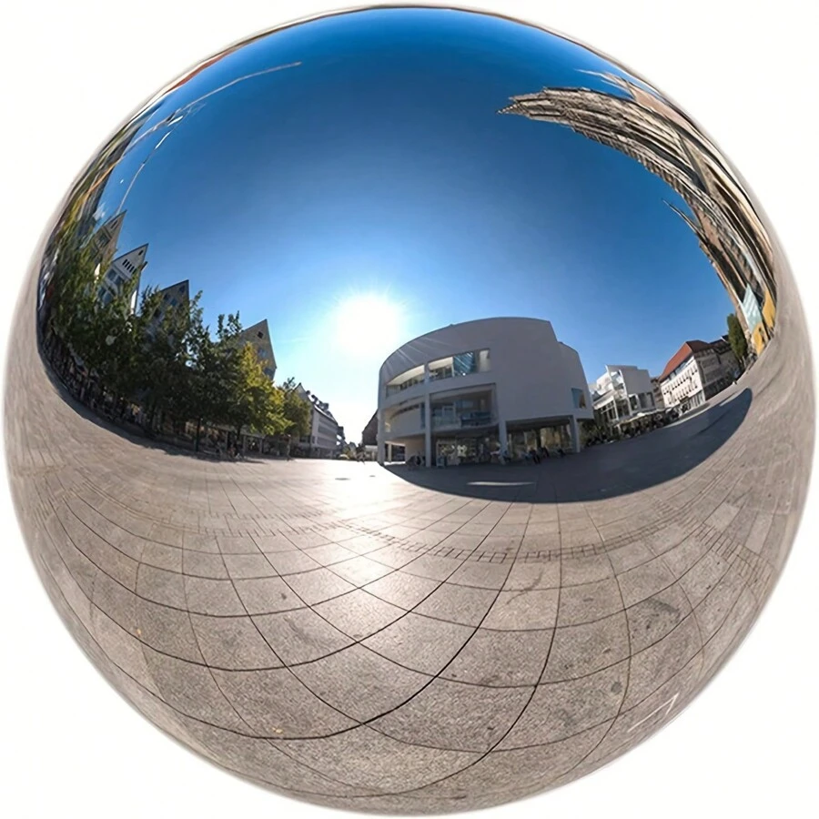 1pc, Garden Gazing Balls, Stainless Steel Mirror Polished Reflective Hollow Ball Decoration Spheres, Floating Pond Balls Seamless Gazing Globe, For Home Outdoor Holiday Decorations, Halloween Decorations 7.9inch Best Gifts Birthday Graduation