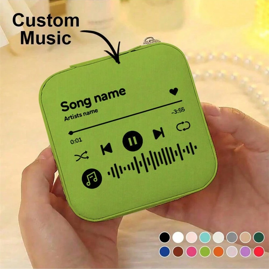 1 Stück Transportable Mini-schmuckschatulle Für Reisen Mit Individuellem Musikcode Schmuckring-organizer-aufbewahrungsbox Für Mädchen Und Frauen, 12 Farben Optional, 10 * 10 * 5 Cm Modegeburtstagsgeschenk Für Freundin Und Mutter