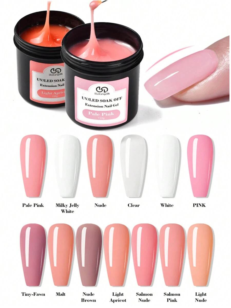5.29 Ounces Of Nail Extension Gel French Acrylic Gel Immersion UV LED Nude Pink - Perfect For French Nail Art, Hard Gel Formula, Long-Lasting, Nourishing Ingredients, Nail Art Accessory