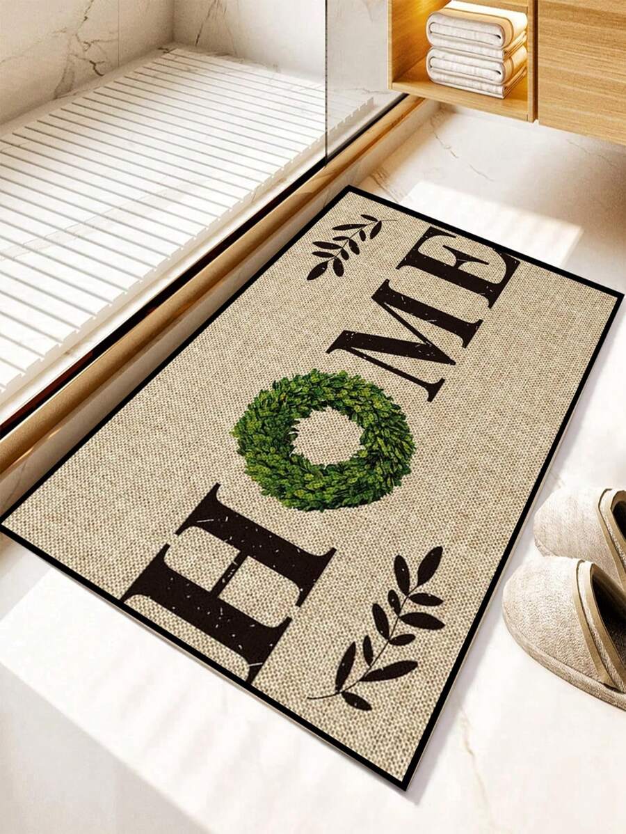 1pc HELLO And Welcome Rectangular Coconut Shell Entrance Welcome Doormat, Natural Fiber, Suitable For Indoor Or Outdoor Use - Decorative Script Hello Suitable For Spring, Summer, Autumn, And Winter, Living Room, Bedroom, Kitchen, Bathroom, And Porch Home Bathroom Decor Bath Rug Floor Carpet Outdoor Rug Door Mat Bathroom Accessories Back To School