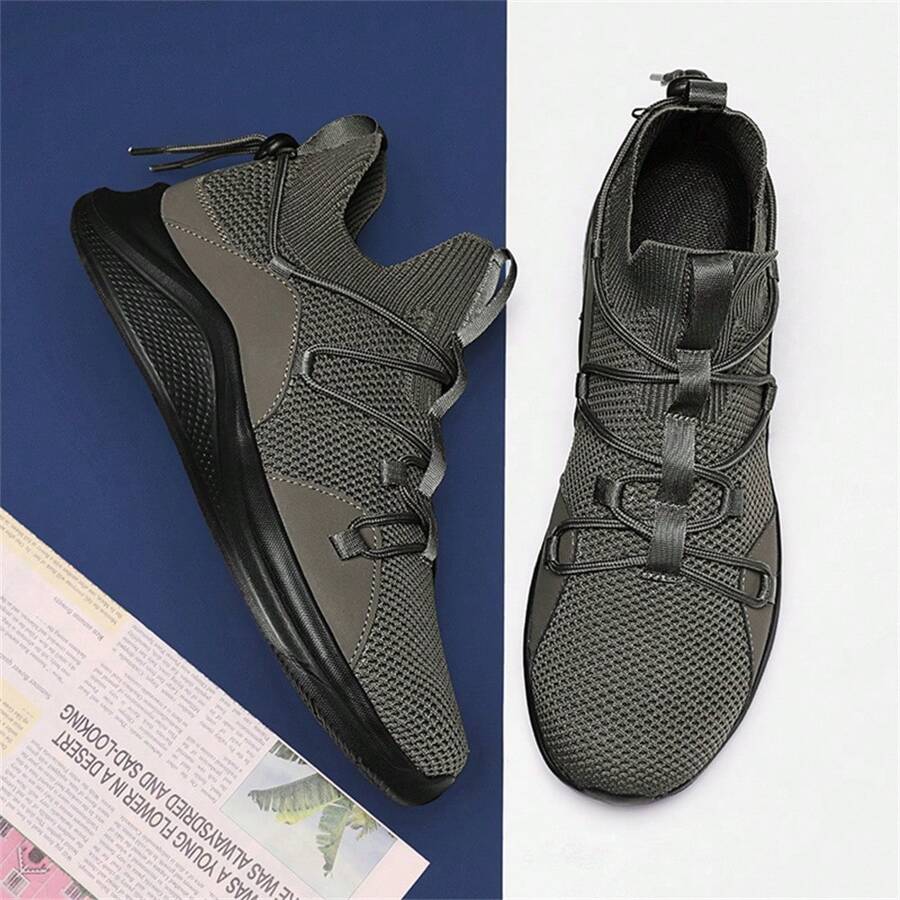 Men's Lightweight Breathable Sweat Absorbing Casual Sports Shoes, Outdoor Non-Slip Wear Resistant Running Shoes