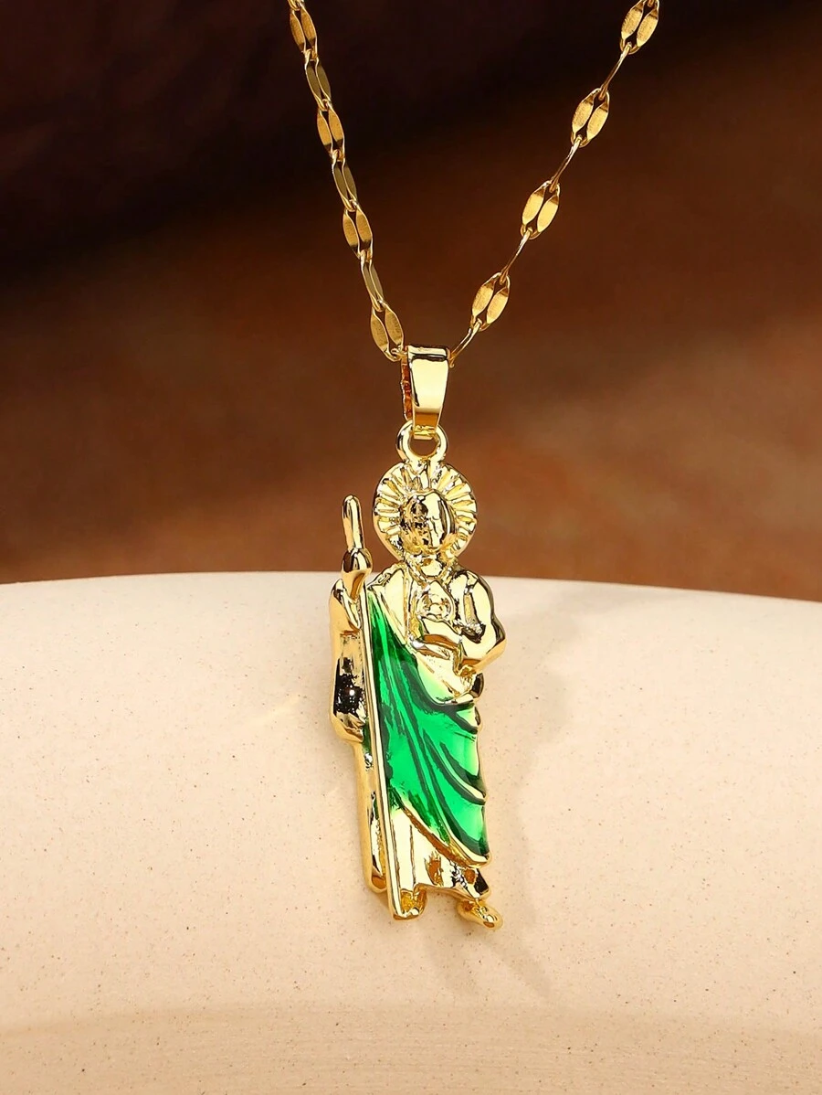 1 Pièce Pendentif De La En Cuivre Avec Chaîne De Lèvre En Acier, Cadeau De Bijoux