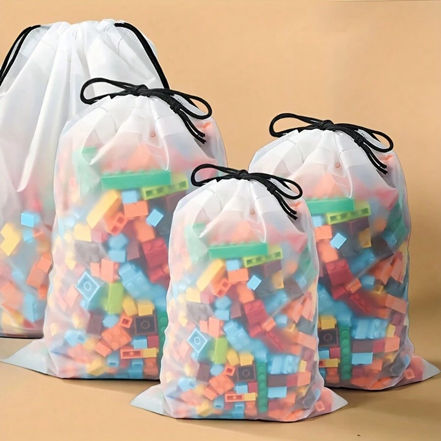 4 piezas Bolsa de almacenamiento de juguetes, organizador de juguetes reutilizable para bloques de construcción, bolsa de almacenamiento versátil para ropa, decoraciones, decoración de festival, decoración de habitación, decoración del hogar, decoración de dormitorio, vestido, pantalones, zapatos, jeans, botas, faldas, camiseta blanca para mujer, pantalones negros para mujer, ropa de invierno para damas, vestido, organizador, almacenamiento para el hogar