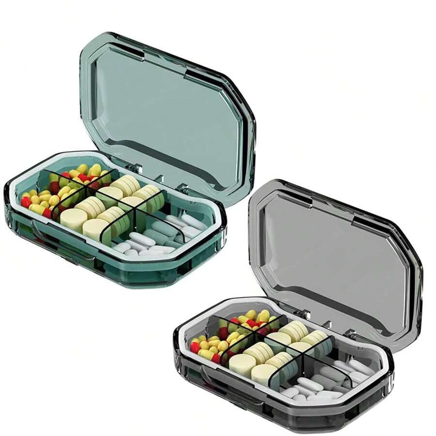 4/6 Compartments Travel Pill Organizer, Portable Daily Pill Organizer, Moisture Proof Pill Case, Small Pill Container Medicine Container For Pocket Purse, Pill Box To Hold Vitamins, Cod Liver Oil
