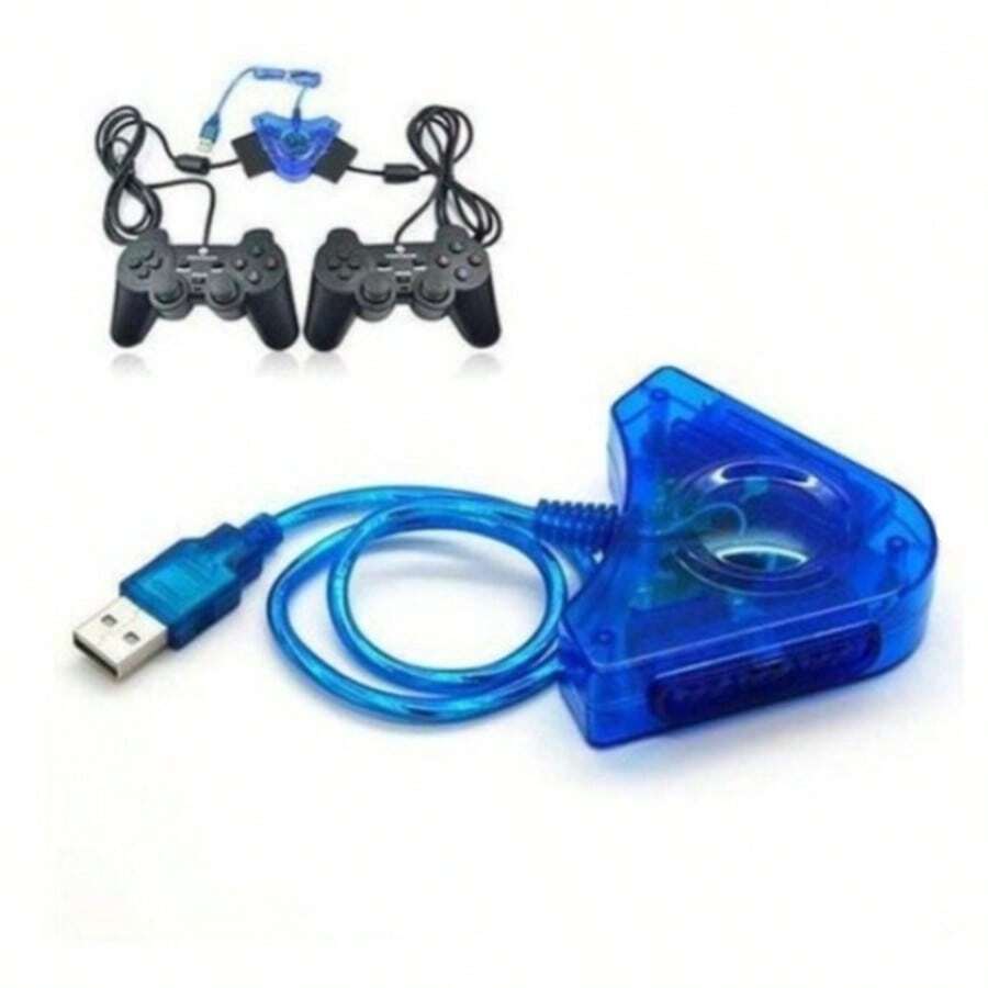 Adaptador Usb Duplo Para Controles Ps2 E Ps1 Ligue No Pc Cabo, adaptador ps2 para usb