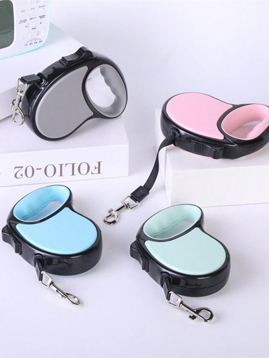 1 Pieza De 3m/5m Correa Retráctil Para Mascotas Automática Resistente A Rayones Con Colores Tipo Macaron Y Cubierta De Carcasa Con Textura Mate