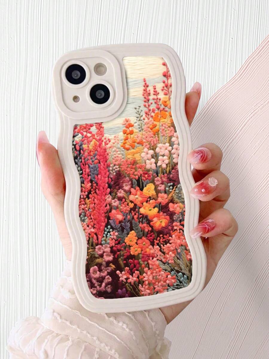 Floral Flowers Pattern Curly Wave Phone Case - Compatible With IPhone11/12/13/14/15/15pro/15 Plus/15 Promax/7plus/8plus/X/Xs Max/Xr/11pro/12pro/13pro/14pro/12mini/13mini/11promax/12promax/13promax/14promax/14plus/6/6s/6plus/7/8/Se