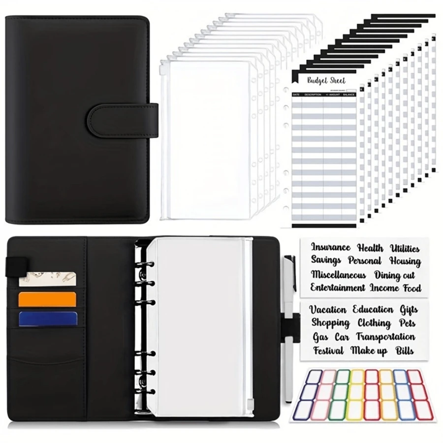 28 Pcs Budget Binder, Budget Binder With Zipper Envelopes, Cash Envelopes For Budgeting, Money Organizer Back To School,School Supplies