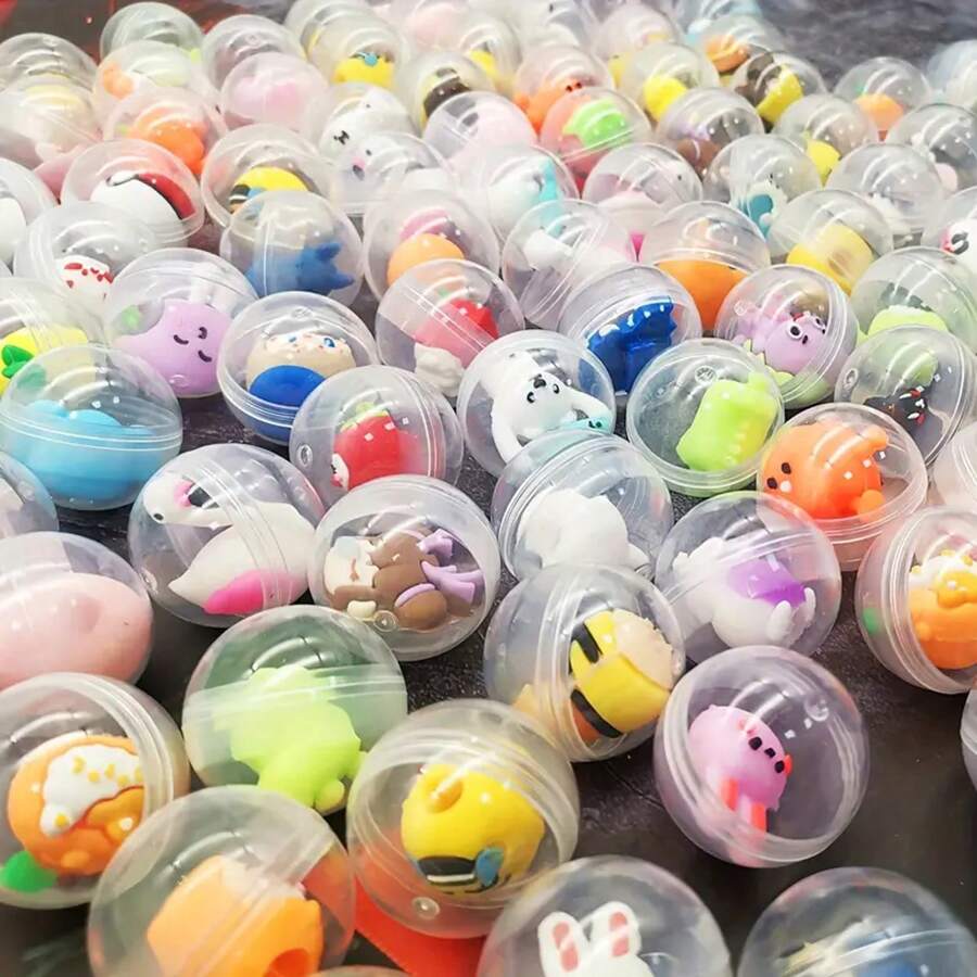 10pcs/20pcs/40pcs, Mini Cute Kawaii Capsule Toys, Perfect For Kids Boys Girls Kindergarten Sharing Fun Thanksgiving Day Christmas Gift, Suitable For Children, Birthday Gift Toys, Christmas Stocking Stuffed Toys, Carnival Prizes, School Classroom Rewards, Easter Egg Filler, Easter Basket Stuffers(Random Style)