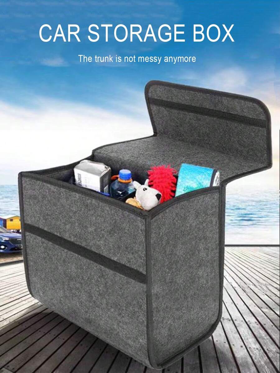 1 Pièce Boîte De Rangement Pour Coffre De Voiture En Feutre, Petit Organisateur Pliable Et Portable En Taille