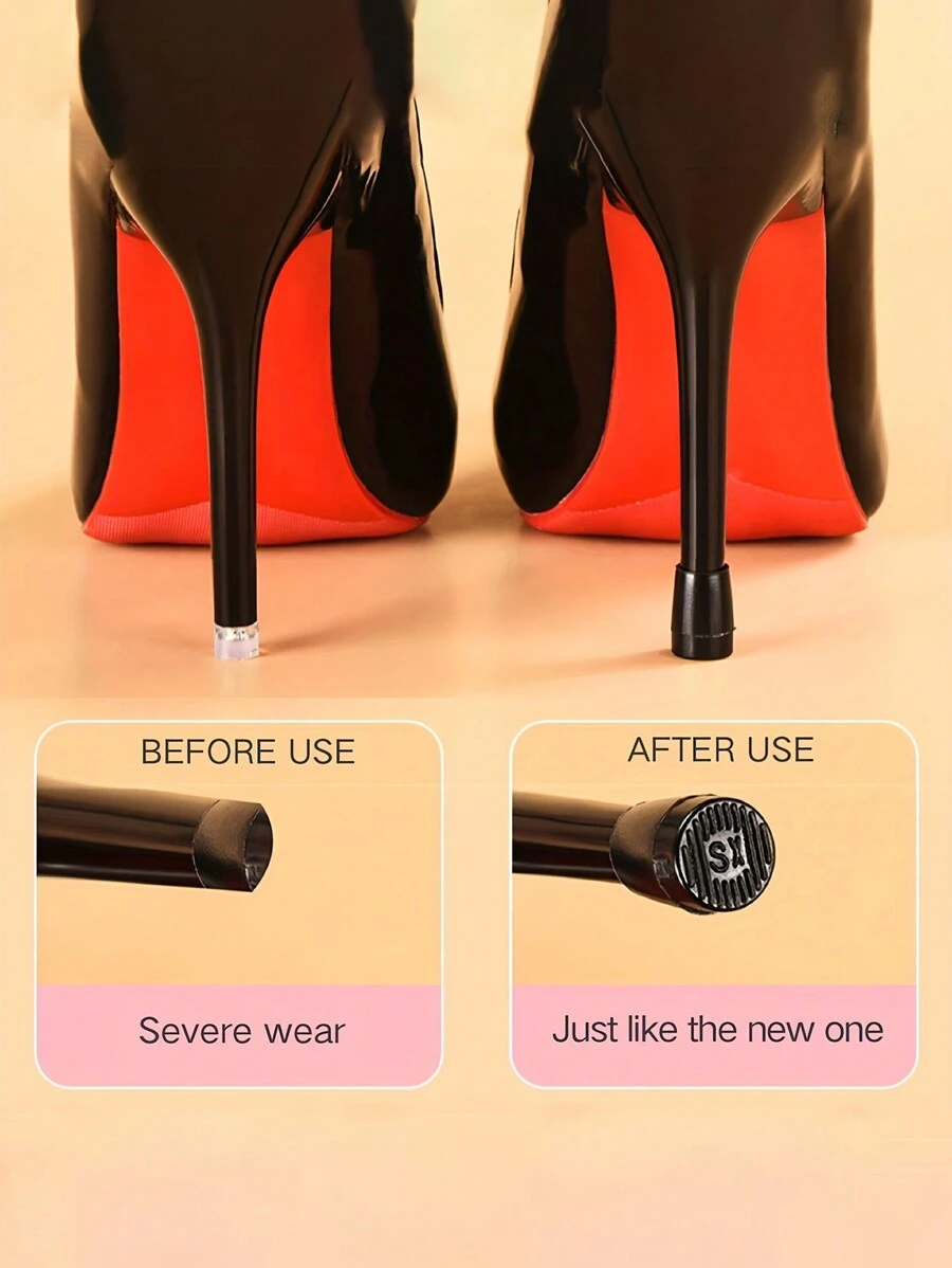 3Pairs Heel Protectors For Stilettos - Quiet, Non-Slip, Wear-Resistant, And Stylish For Weddings, Office & Parties, For Women Sandals Women Pumps White Heels