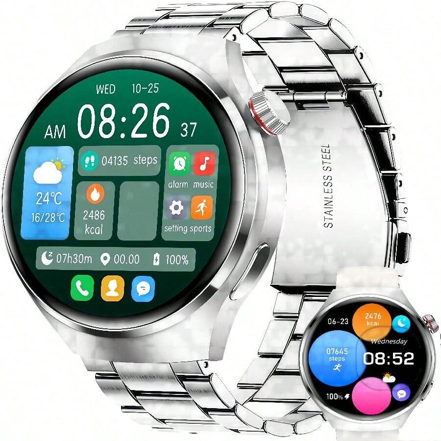 Little Meatball Smart Watch (Answer/Dial), Upgraded Fitness Full Touch Screen Smartwatch For IOS/Android Phones, 1.43-Inch HD Smartwatch, Steps Calorie Counter, IP67 Water Resistant