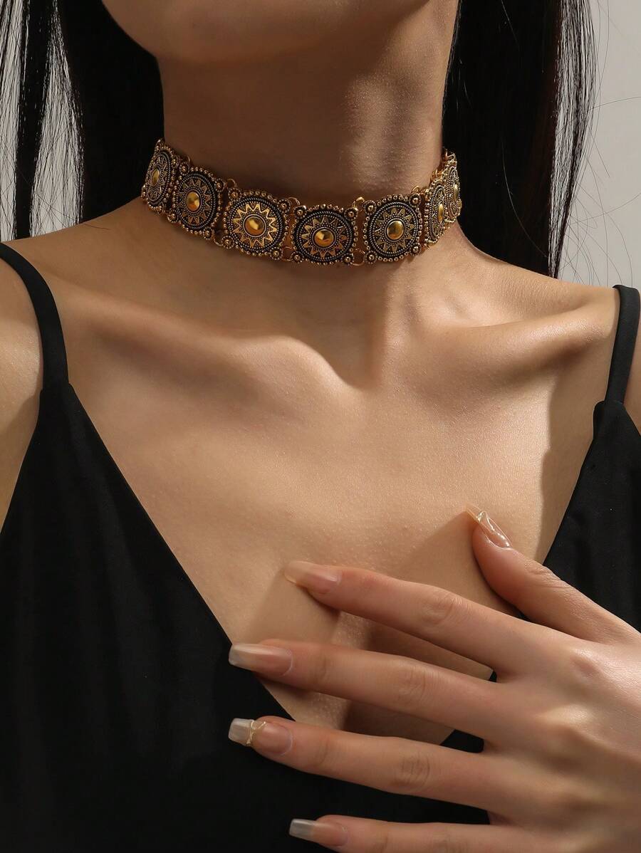 Choker com Detalhe de Flor, Presente para Dia dos Namorados, Dia das Mães