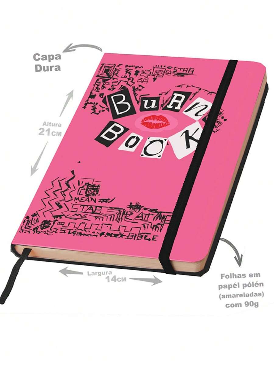 Caderno sketchbook ou para anotações BURN BOOK Meninas malvadass Tipo Moleskine