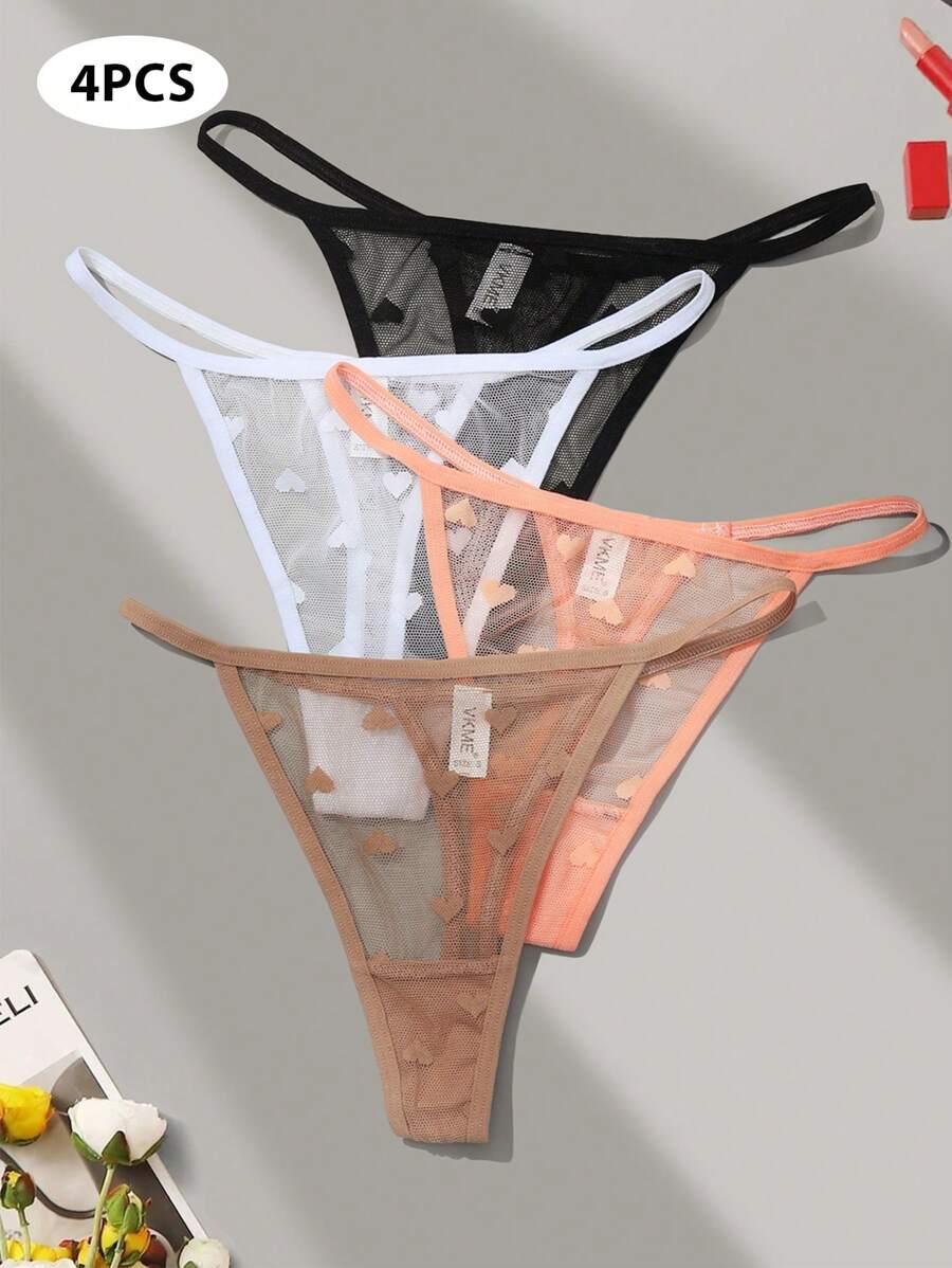 Set da 4 pezzi di perizoma in rete sexy e delicato