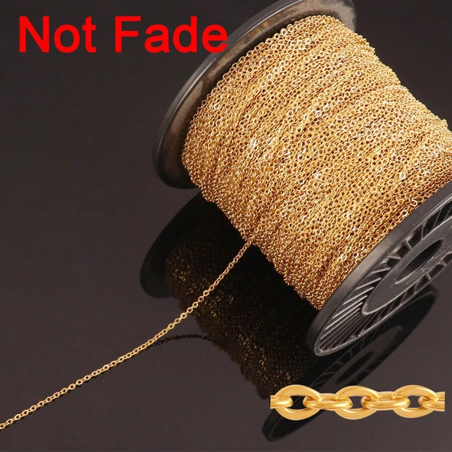 100cm Cadena De Acero Inoxidable Color Dorado 1/1.5/2/2.5mm En Forma De O, Para Hacer Joyas De Bisutería Como Collares Y Pulseras