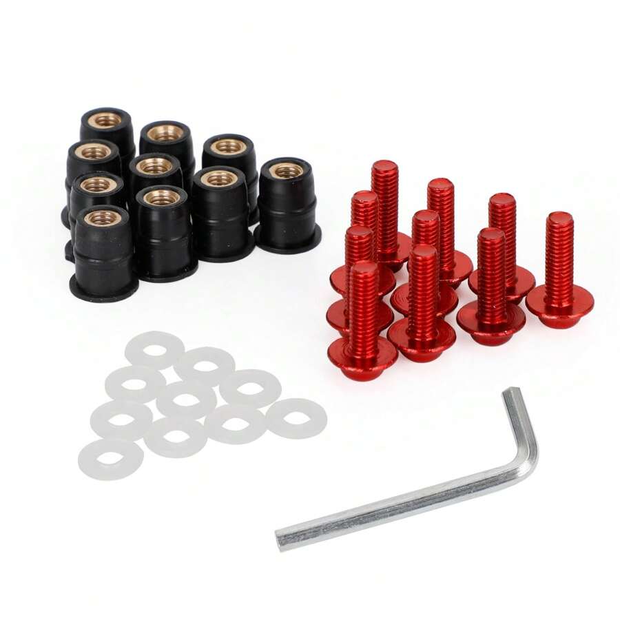 Kit de arandelas de tornillo para motocicleta, protector de parabrisas de aluminio, M5x16mm, paquete de 10
