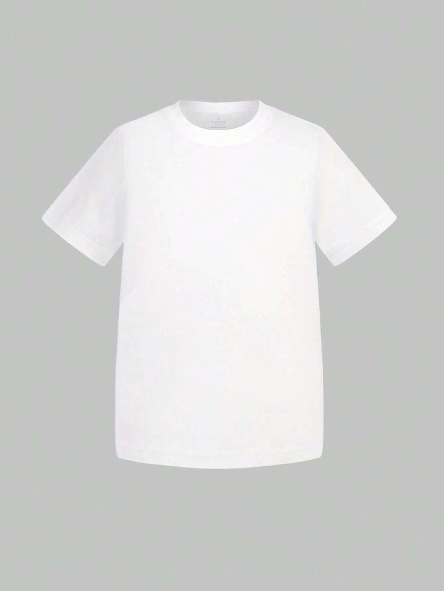 Young Boy Comfortable Short Sleeve Solid Color Casual T-Shirt For Summer
