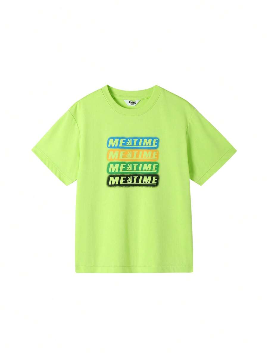 Annil T-shirt tendance, polyvalent, à manches courtes et col rond, pour loisirs d'été pour jeunes filles