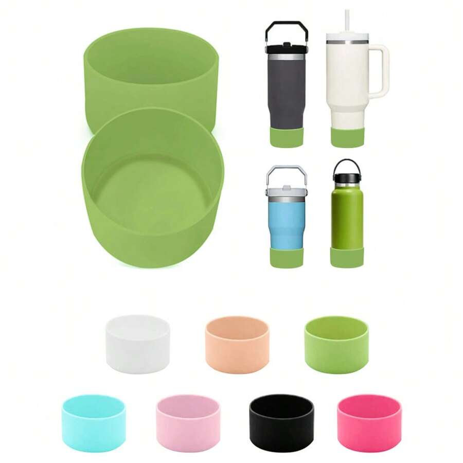 1 Pezzo Manicotto E Base In Silicone Per Tazza, Pad E Tappetino Antiscivolo, Per Varie Bottiglie Sportive Con Fondo Di 2,95 Pollici.