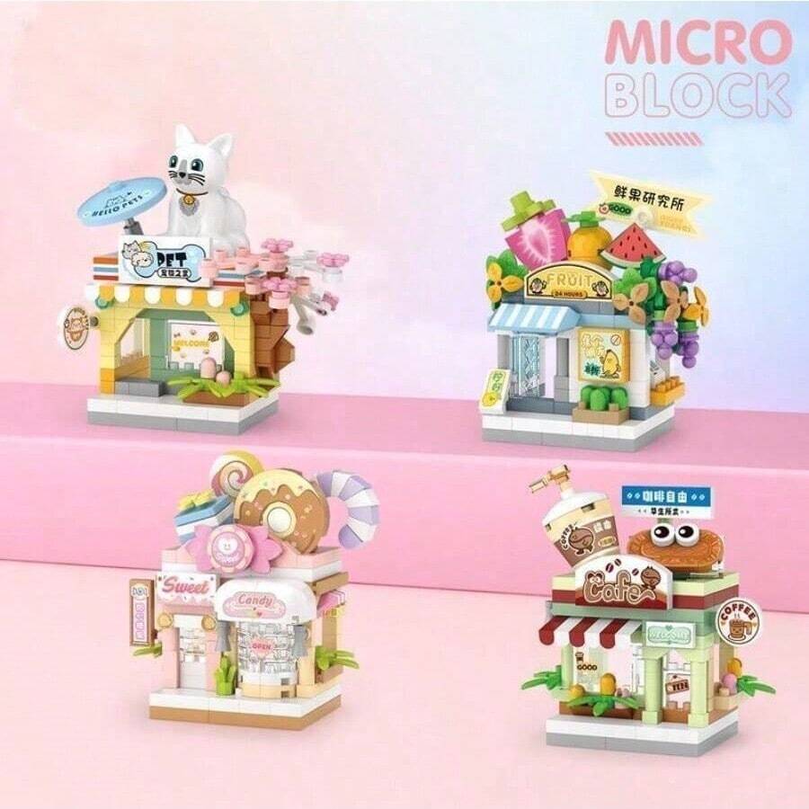 1set ABS City Street Scene Mini Building Blocks, DIY Pet Store Street Scene Toy, Birthday Holiday Gift, Creative Home Decor, Interesting Small Building Challenge Toy, Develops Hands-On And Thinking Skills, Building Blocks Set, DIY Creative Home Decor Room Decoration Toy Educational STEM Toy, Adult Building Blocks Set Gift, Suitable For Holiday Gifts Birthday Gifts Gift-Giving Christmas New Year Valentine's Day Mother's Father's Day Gifts