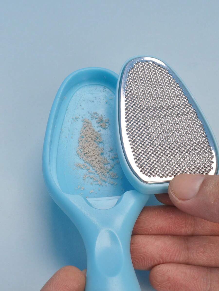 1 pieza de Lima de pie de acero inoxidable, removedor profesional de callos en los pies con almacenamiento y recolección de piel muerta, herramienta de pedicura para evitar salpicaduras de callos, exfoliante de piel y removedor de callos para pies