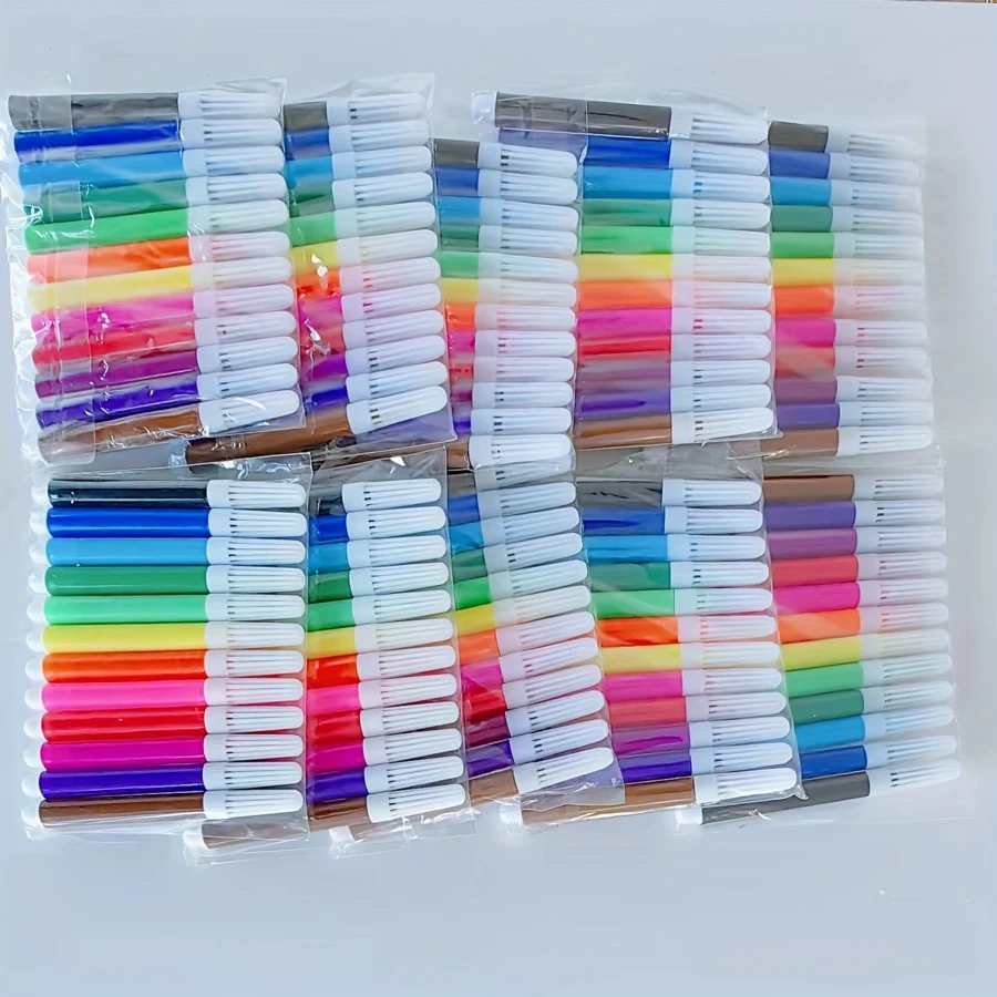 60pcs/120pcs Mini Watercolor Brush Pen, Washable (6 Colors 10 Packs Total 60 Pcs, 12 Colors 10 Packs Total 100 Pcs) For Events Signatures, Watercolor Painting, Doodling, Stationery, Gifts & Rewards Back To School,Mother's Day,Mom's Gift,Back To School,School Supplies