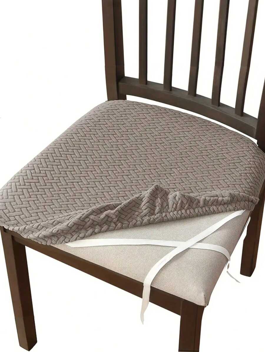 Housse de siège de chaise Jacquard, housse de chaise sans accoudoirs pour salle à manger, Turquoise, 1 pièce