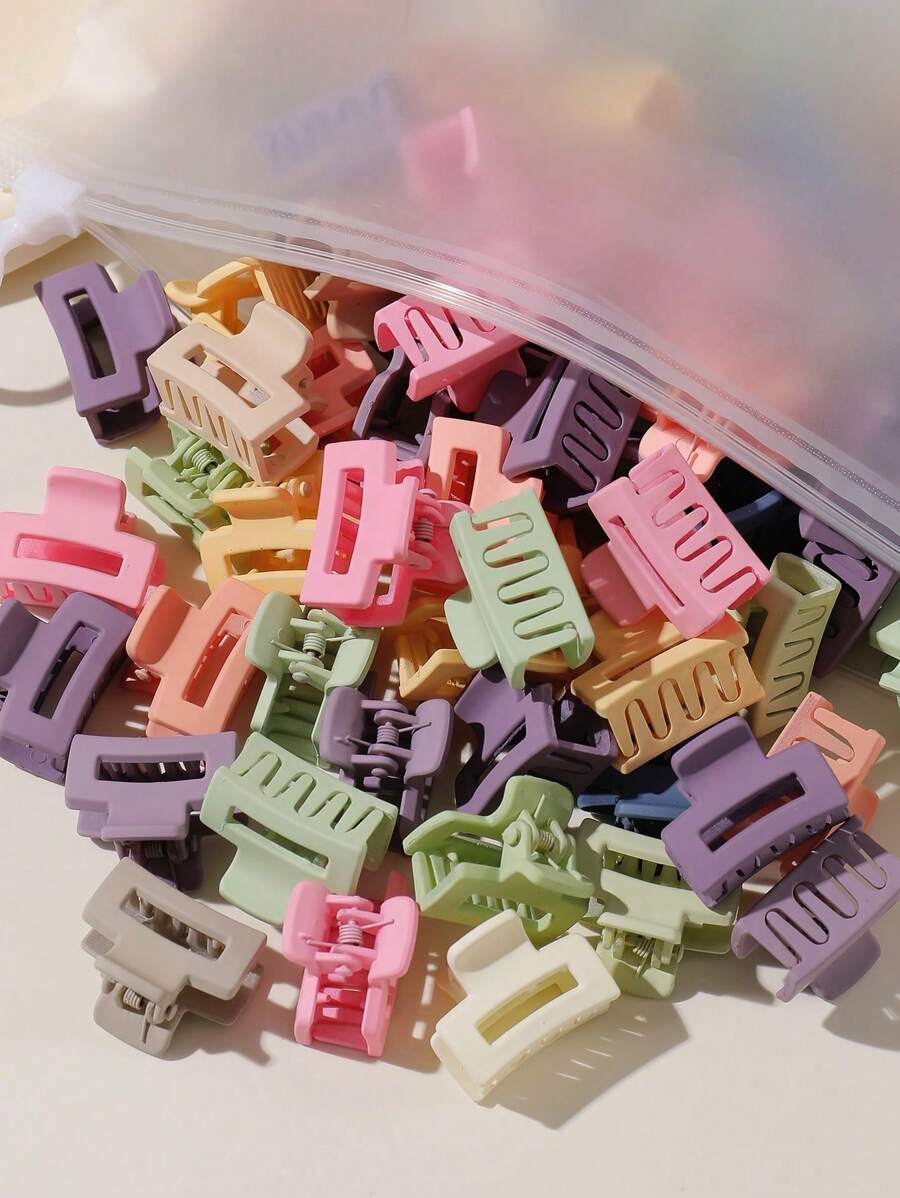 20 Piezas/set Pinzas Para El Cabello En Forma Cuadrada Para Niñas, Ideales Para Trenzas, Recogidos, Mini Garras Para El Cabello, Adecuados Para Uso Diario, Accesorios De Cabello Para Padres E Hijos