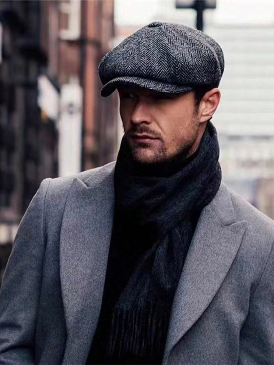 1pc Striped Newsboy Cap Retro Baseball Cap For Men And Women Spring Autumn Winter Casual Beret Hat All-Match