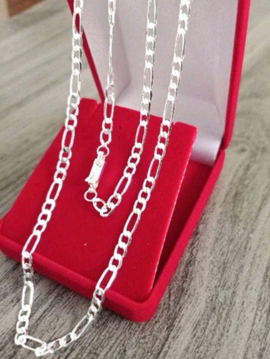 Moda Corrente de corda banhada a prata 925 masculina 60cm*4mm Top