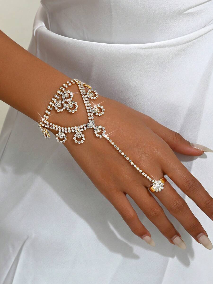 1pc Women's Delicate Bridal Chain Finger Hand Jewelry, Fashionable For Wedding, Date, Travel, Party, Holiday Outfit Gift