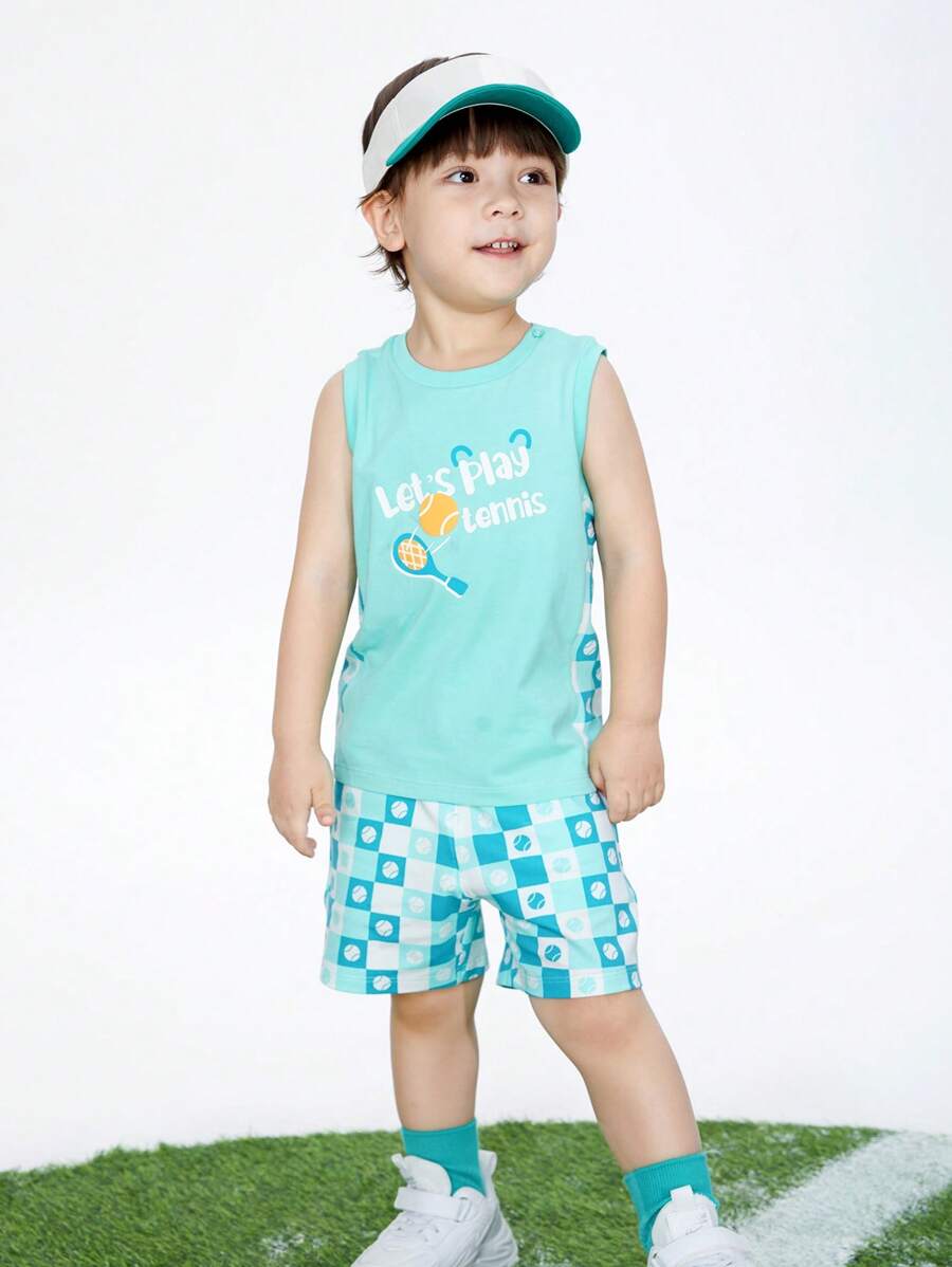 Annil Boys' Round Neck Vest Set For Summer And Cool Sports And Leisure Sleeveless