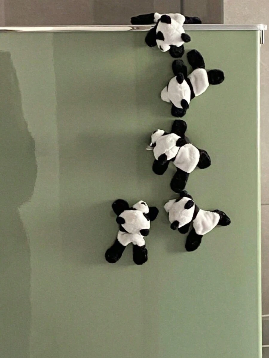 Imã de Geladeira de Tecido Fofo de Panda, Imã de Animal de Pelúcia Criativo para Espelhos de Bicicleta, Bolsas, Decorações, Melhores Presentes