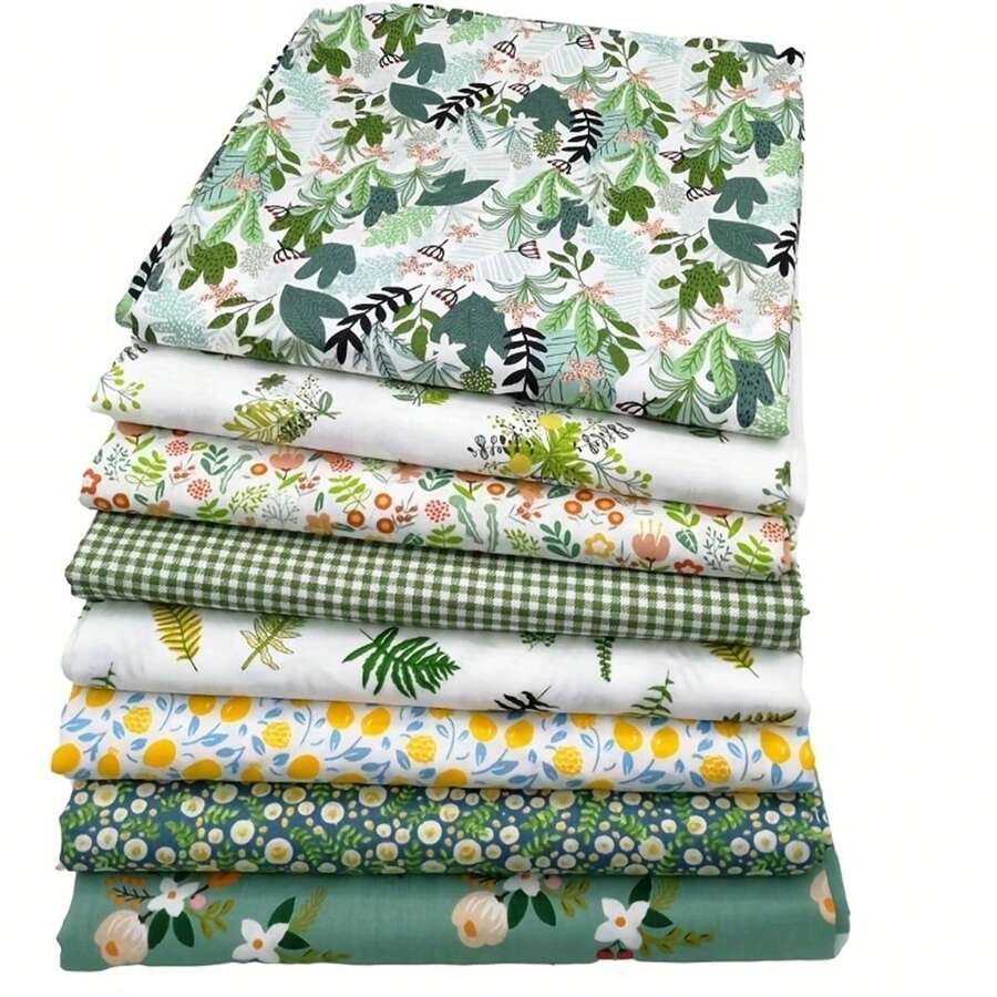 8pcs 19.7" X 15.7" Thick 100% Cotton Twill Printed Fabric Sheets, Handmade Patchwork Crafts DIY Materials, Suitable For Doll, Bedding, Quilting