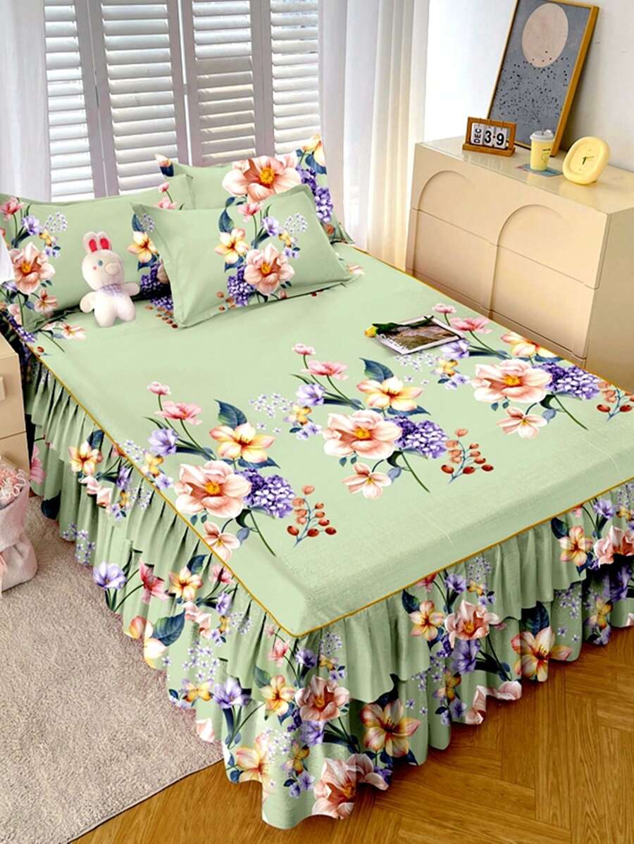 Un cache-sommier en flanelle épaissie de style moderne avec une sensation douce et respectueuse de la peau, présentant des couleurs vives multiples et des propriétés non-décolorantes, anti-boulochage, non-rétrécissantes et lavables en machine.