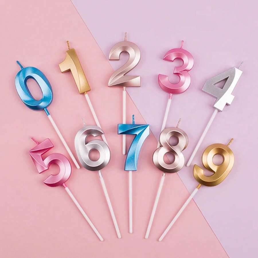 1 Vela de aniversário com número 3D de strass, De Volta às Aulas, Dia dos Namorados
